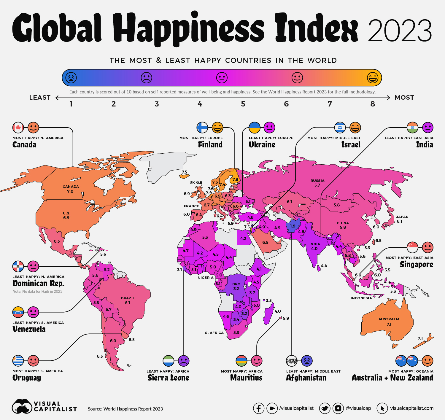 Mapped The World S Happiest Countries In 2023 C Ng Ty C Ph N Tr Tri   Worlds Happiest Countries 2023 MAIN 1 